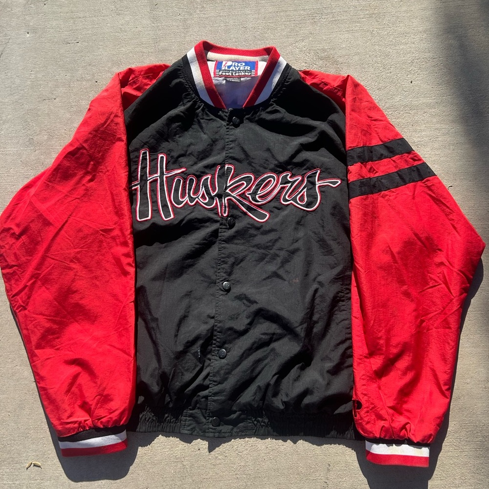 90s Nebraska CornHuskers Red and Black Jacket